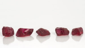 Visit in 2014 to the Gemfields Montepuez ruby mines in Mozambique. Various top grades of ruby rough from Maringe Nice and Muglotto in the 2.00- 2.50 ct range.